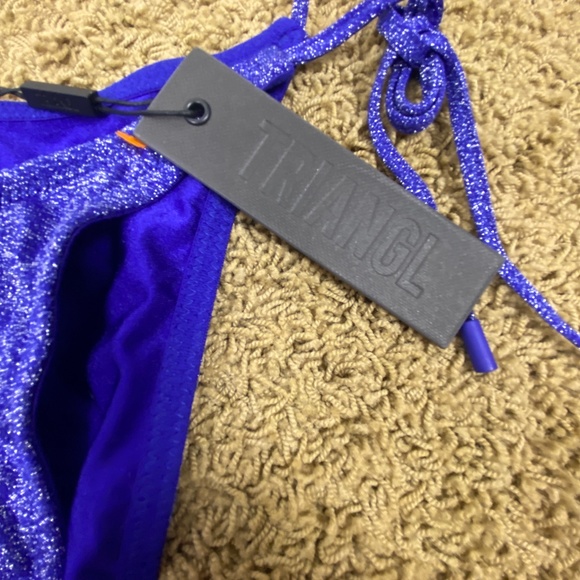 Triangl Sparkle Vinca Mana 2-piece bikini swim suit, sz Small, blue purple NWT - Picture 8 of 10
